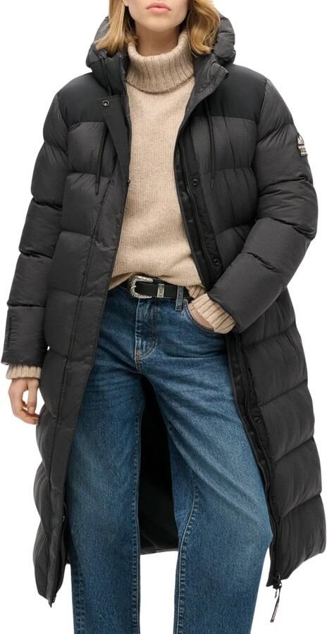 Superdry Ripstop Hooded Longline Puffer Winterjas Dames