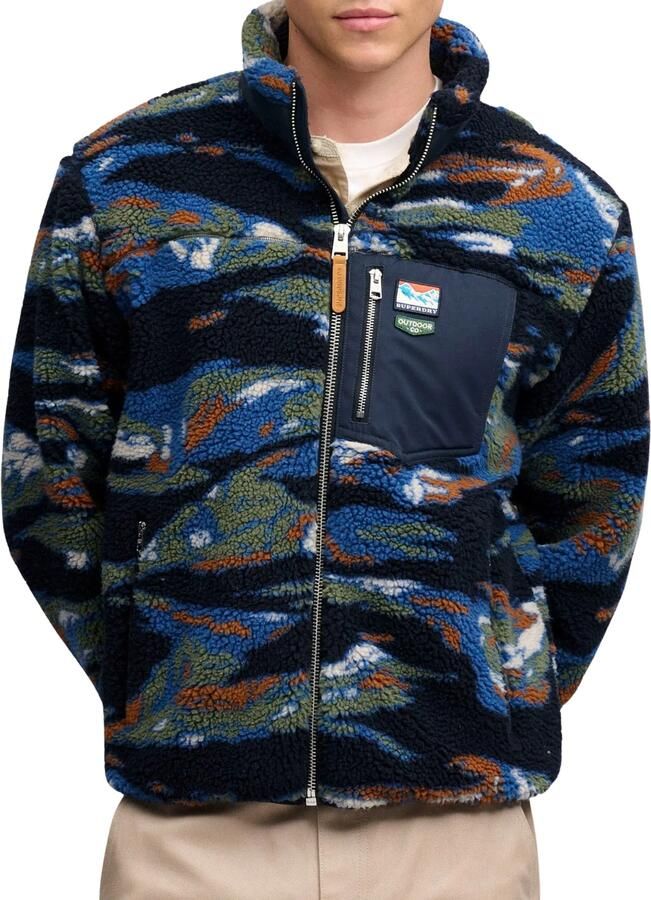 Superdry Fleecejack in all-over look met opstaande kraag - Foto 9