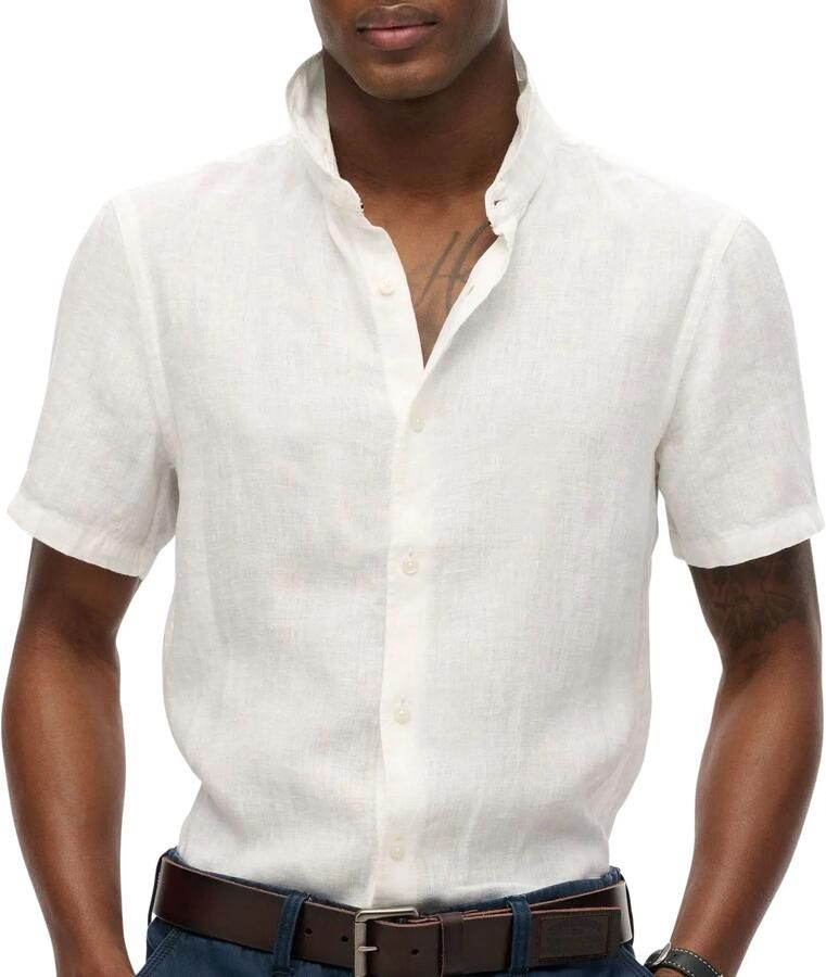 Superdry Overhemd Korte Mouw Vakantie linnen overhemd met korte mouwen