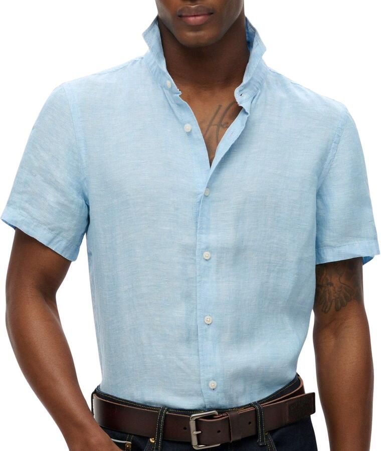 Superdry Overhemd Korte Mouw Vakantie linnen overhemd met korte mouwen