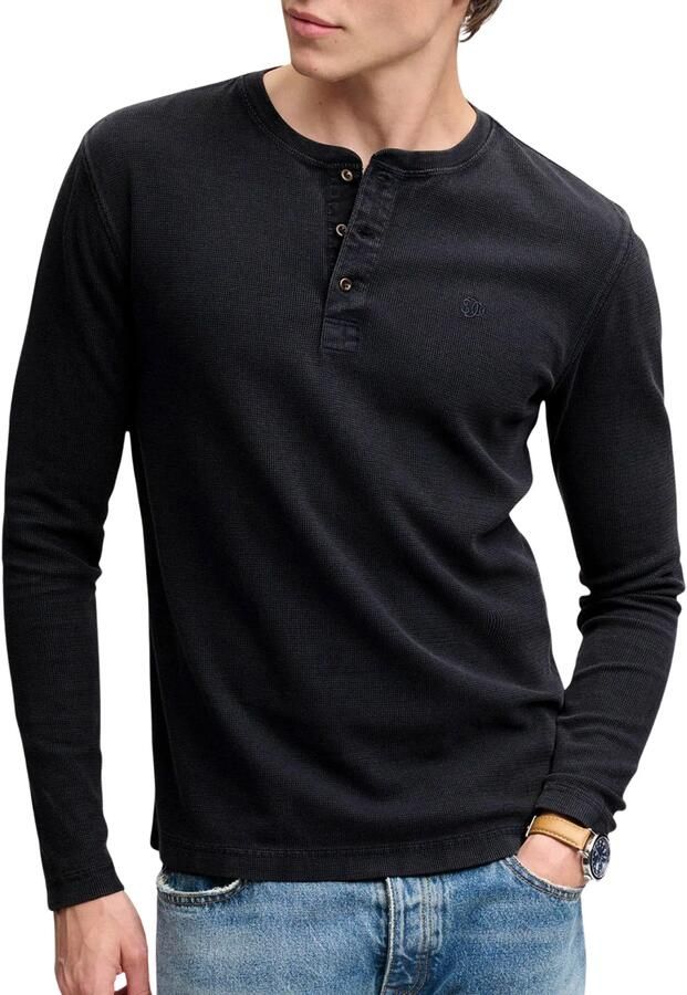Superdry Longsleeve met structuurpatroon en knoopsluiting - Foto 3