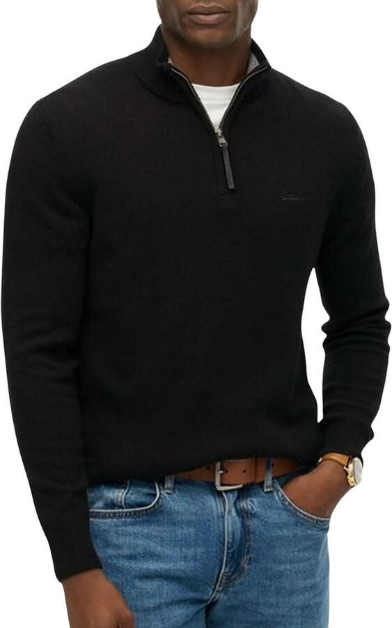 Superdry Wool Blend Half Zip Sweater Heren