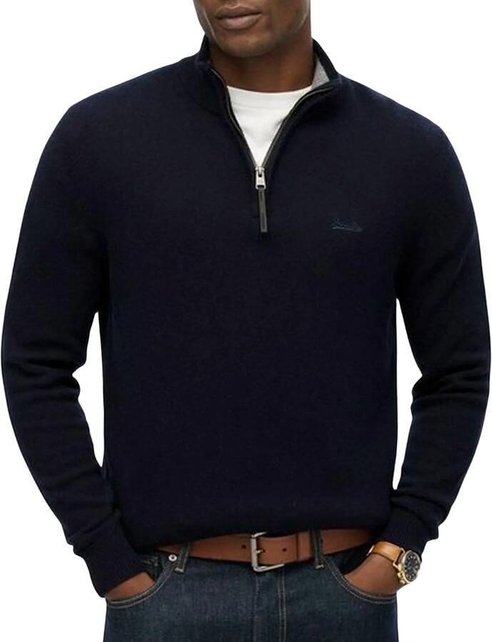 Superdry Wool Blend Half Zip Sweater Heren