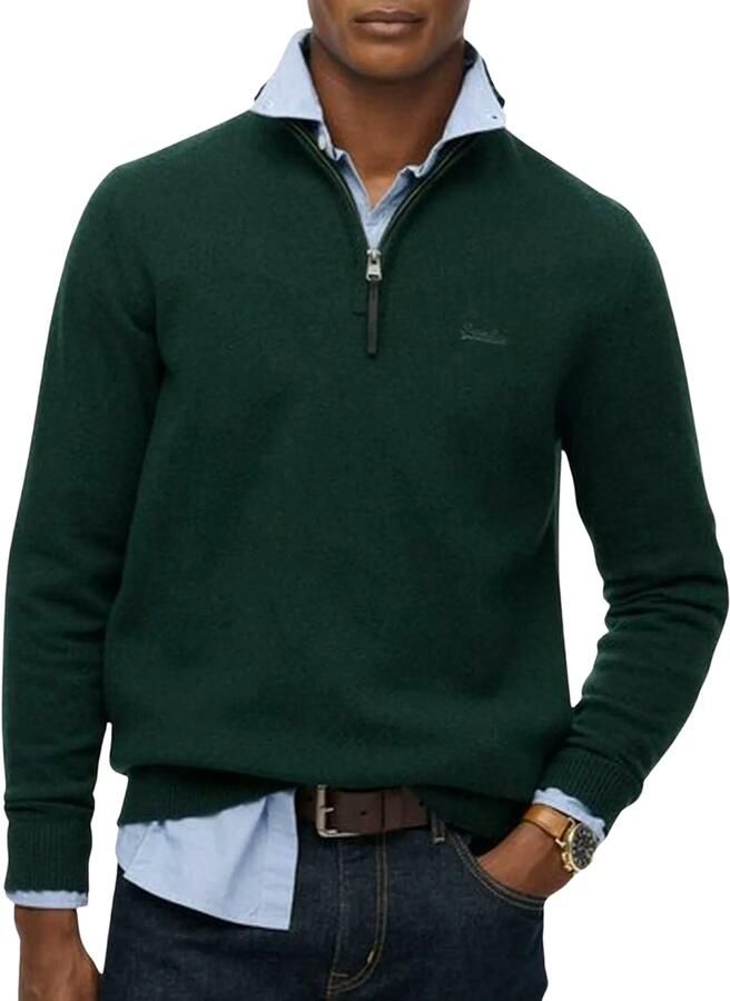 Superdry Wool Blend Half Zip Sweater Heren