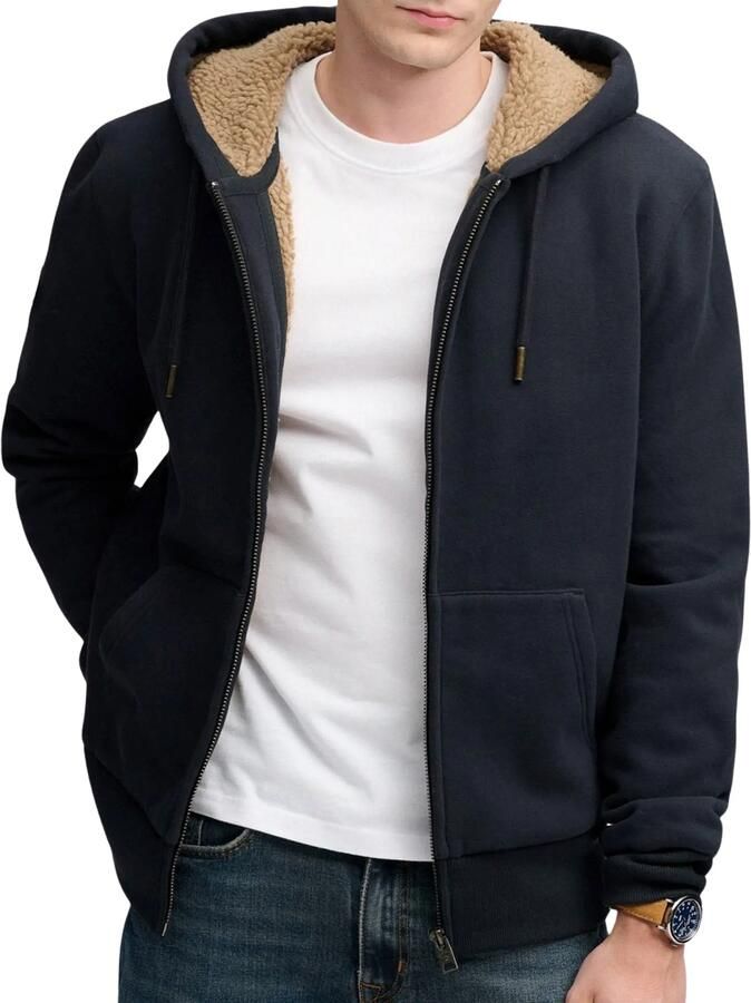 Superdry regular fit sweatvest met gedeelde kangoeroezak model 'Borg' - Foto 4
