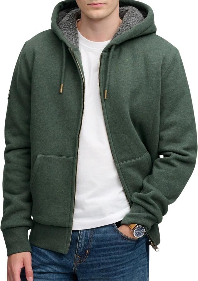 Superdry regular fit sweatvest met gedeelde kangoeroezak model 'Borg'