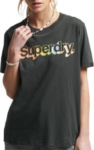 Superdry T-shirt Vintage Core logo T-shirt in metallic-look