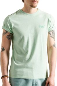 Superdry t-shirt slim fit turquoise effen katoen