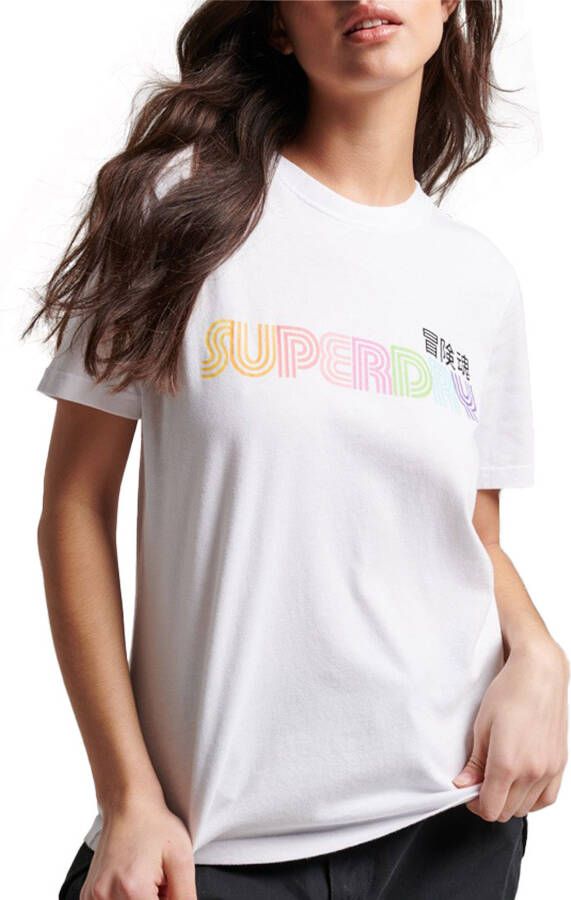 Superdry Shirt met ronde hals VINTAGE RETRO RAINBOW TEE