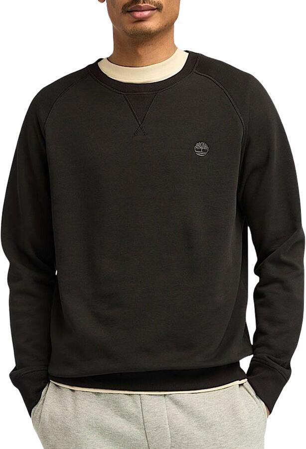 Timberland Zwarte Sweater met Lange Mouwen Geborduurd Logo Black Heren