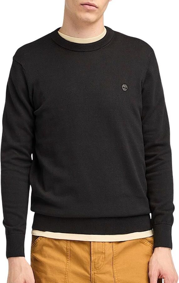 Timberland Zwarte Wollen Trui Lange Mouwen Ronde Hals Black Heren - Foto 2
