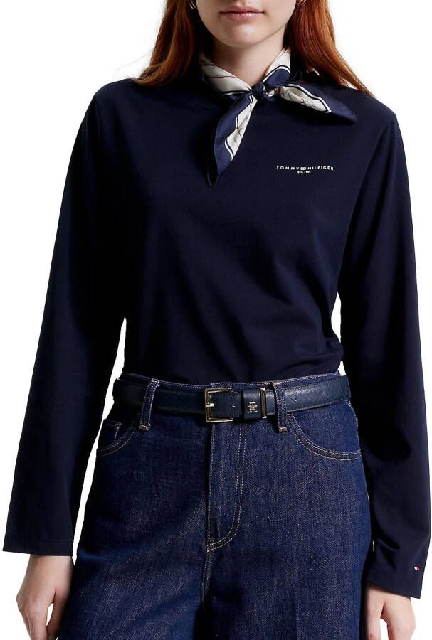 Tommy Hilfiger Shirt met lange mouwen 1985 REG MINI CORP LOGO C-NK LS met logo opschrift op borsthoogte