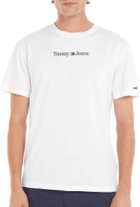 TOMMY JEANS T-shirt TJM CLASSIC LINEAR LOGO TEE met geborduurd logo