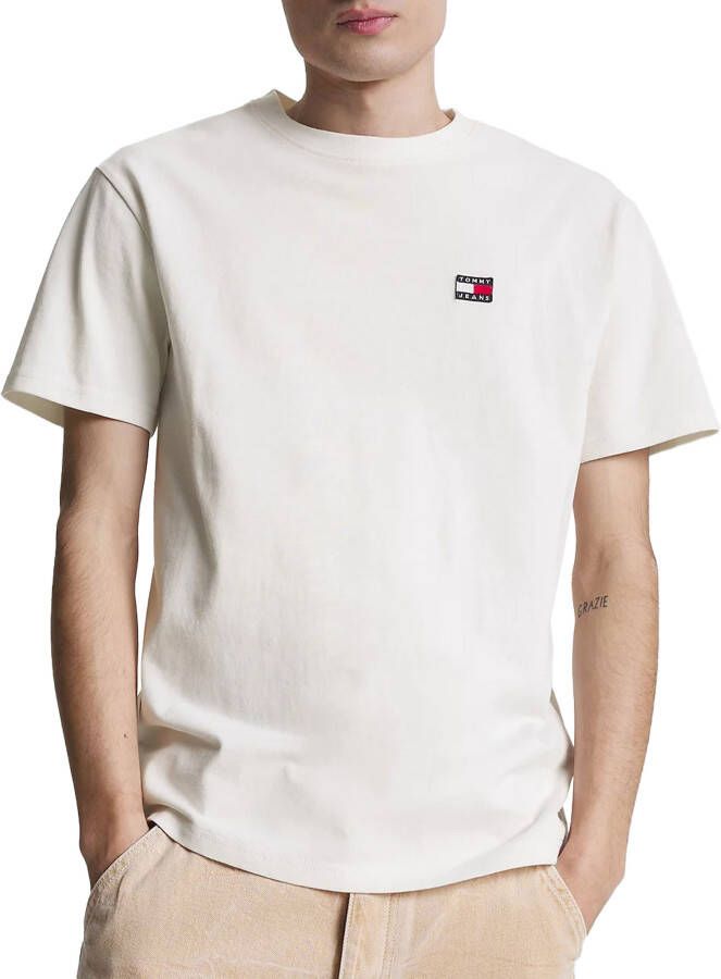 Tommy Jeans Heren T-shirt Wit Ronde Hals Korte Mouw White Heren