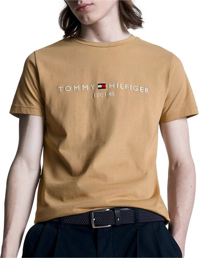 TOMMY HILFIGER Heren Polo's & T-shirts Tommy Logo Tee Khaki