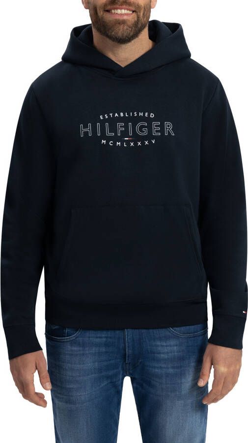 Tommy Hilfiger Flex Fleece Curved Logo Hoodie Heren
