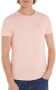 Tommy Jeans gemêleerd slim fit T-shirt pink crystal - Thumbnail 3