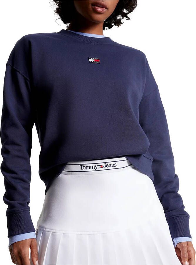 TOMMY JEANS Sweatshirt TJW BXY XS BADGE CREW met logobadge