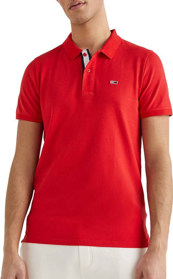 Tommy Jeans Rode Polo Shirt voor Heren van Tommy Hilfiger Jeans Rood Heren