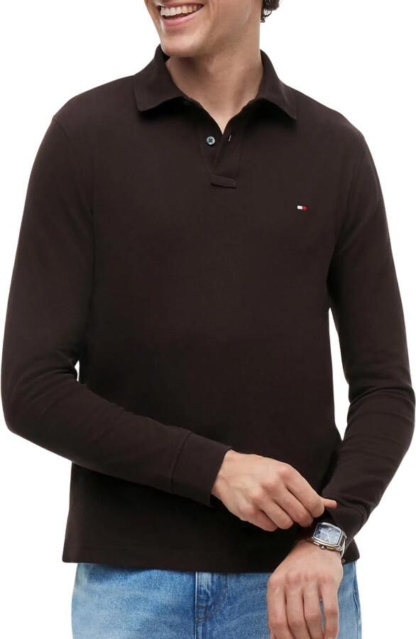 Tommy Hilfiger 1985 regular fit polo met logo bruin - Foto 7
