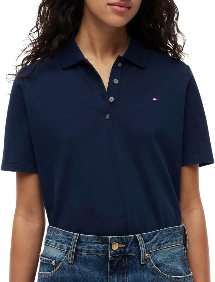 Tommy Hilfiger Poloshirt 1985 Regular Fit Pique Premium Polo met logo-borduursel met zijsplitten