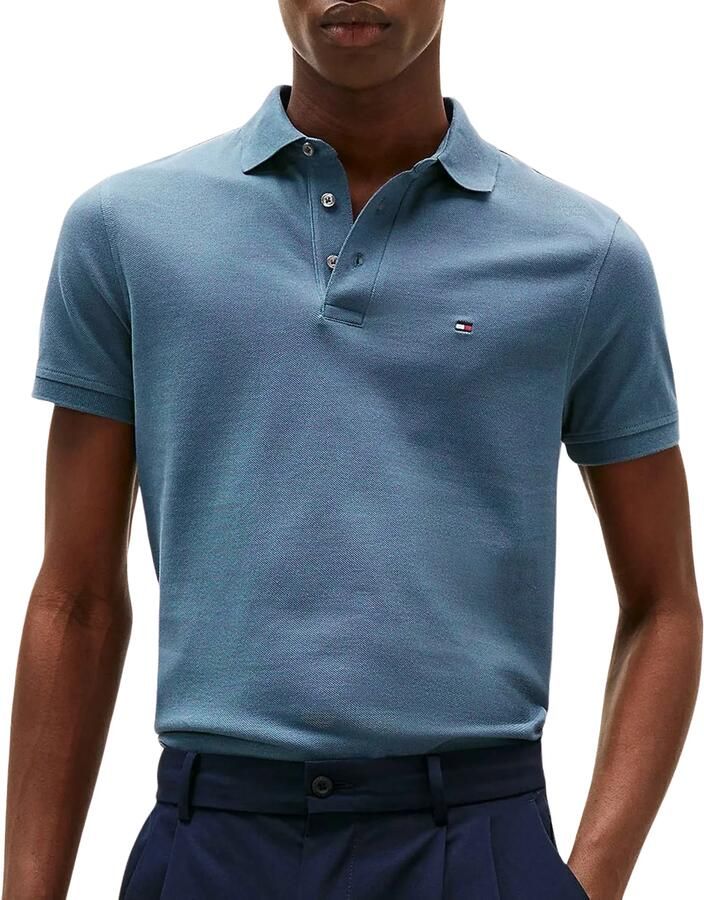 Tommy Hilfiger Poloshirt 1985 SLIM POLO met piquéstructuur en borduursel gemêleerd casual slim fit katoenmix polokraag - Foto 5
