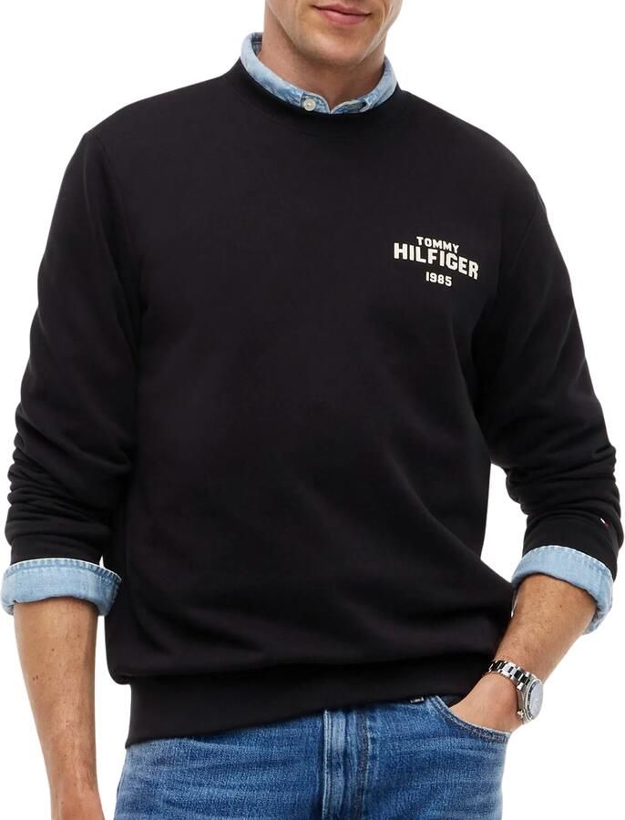 Tommy Hilfiger regular fit sweater met print zwart - Foto 4