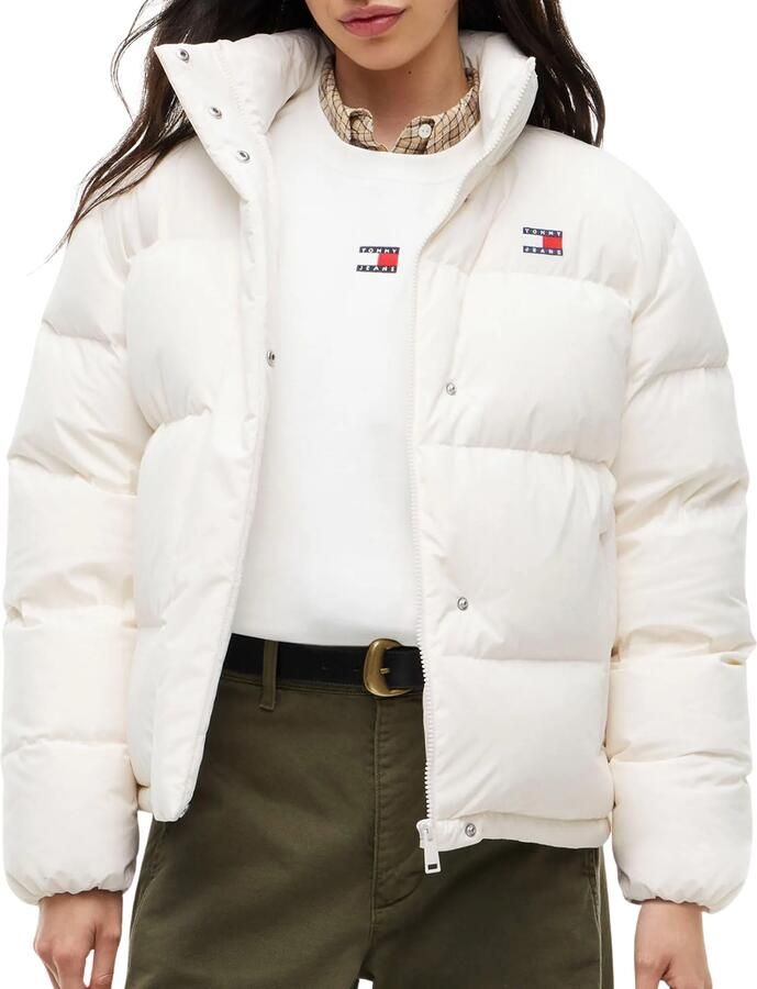 Tommy Jeans Regular fit gewatteerd jack met afneembare capuchon