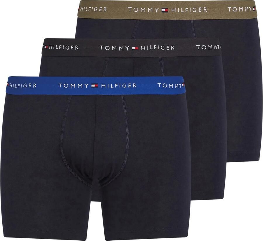 Tommy Hilfiger Underwear Boxershort 3P BOXER BRIEF WB met contrasterende logo-band (3 stuks)