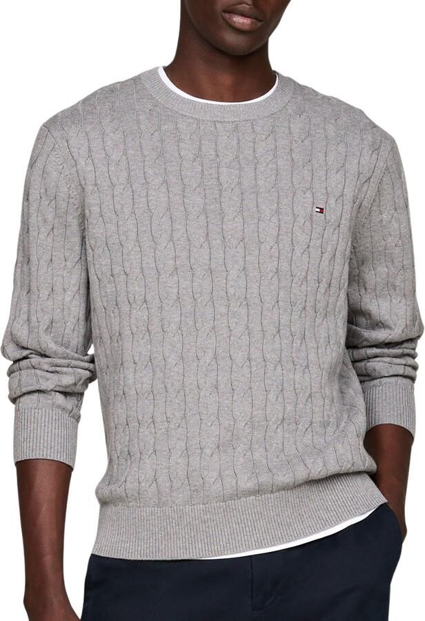 Tommy Hilfiger Gebreide trui CLASSIC CABLE CREW NECK met structuurbreisel en vlaglabel - Foto 9