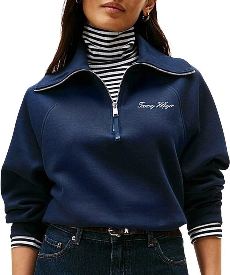 Tommy Hilfiger Classic Script Fleece Half Knit Sweater Dames
