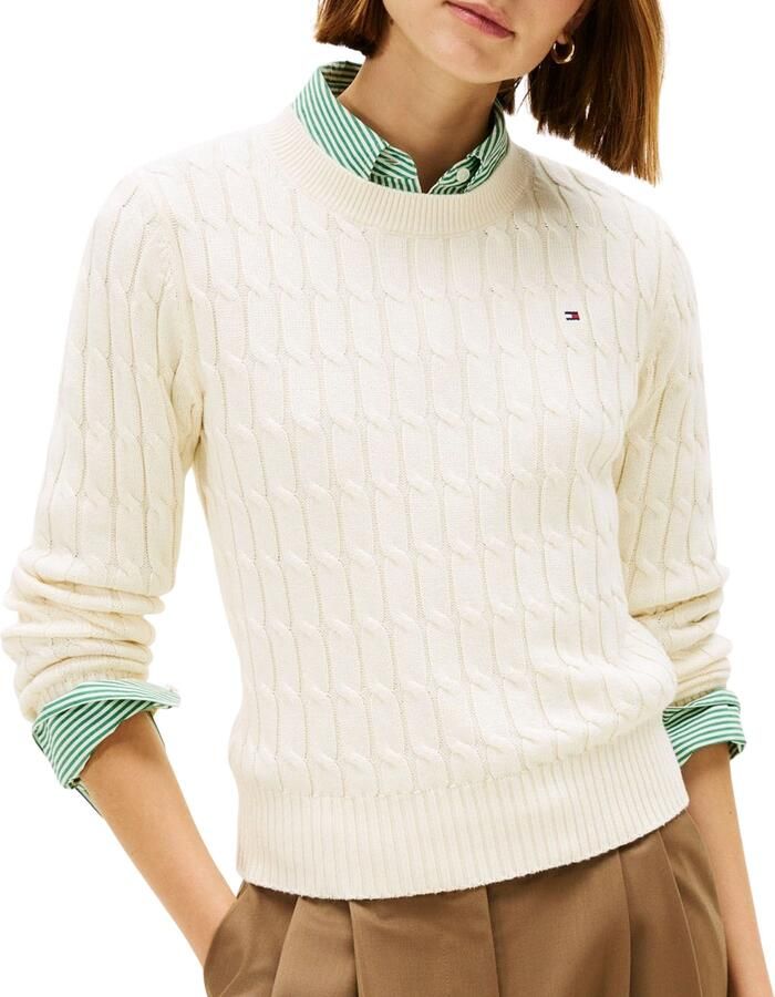 TOMMY HILFIGER Dames Truien & Vesten Co Cable Mid Gg C-nk Ls Swt Creme - Foto 5