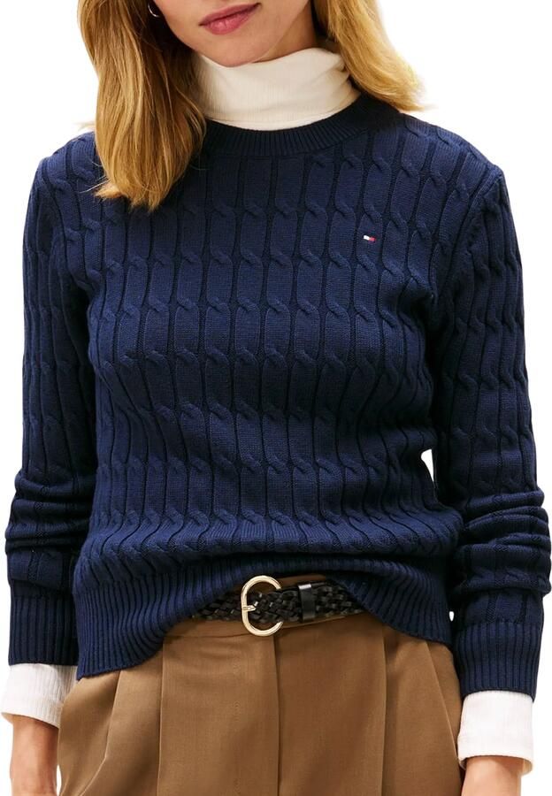 Tommy Hilfiger Slim fit gebreide pullover van puur katoen - Foto 3