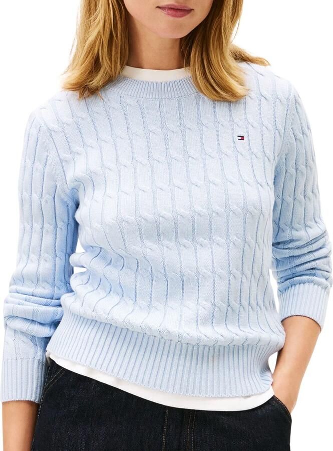 Tommy Hilfiger Slim fit gebreide pullover van puur katoen