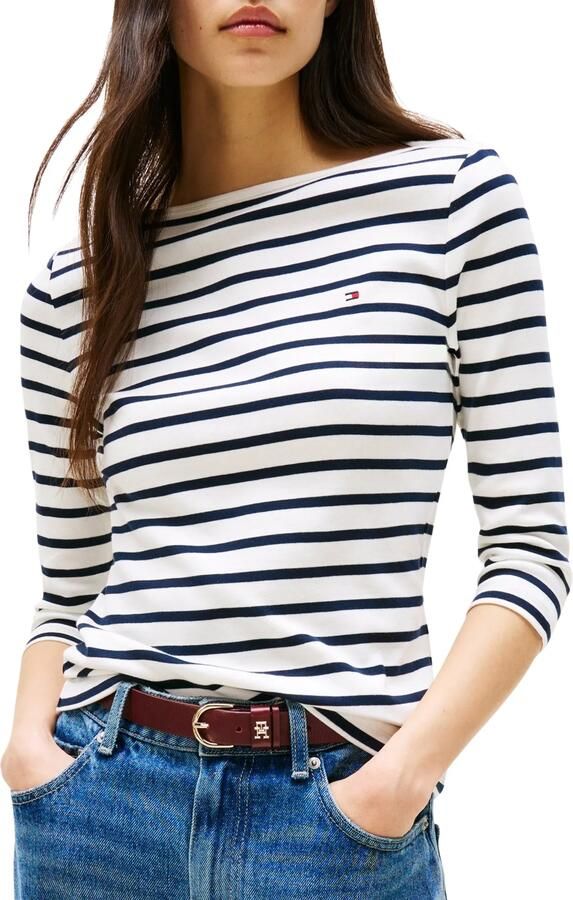 TOMMY HILFIGER Dames Tops & T-shirts Slim Cody Boat-nk 3 4slv Multi - Foto 9