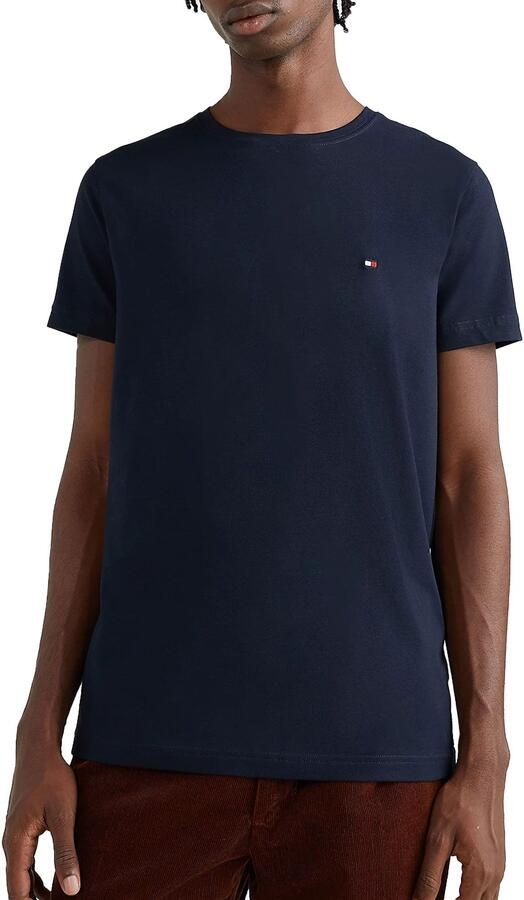 TOMMY HILFIGER Heren Polo's & T-shirts Core Stretch Slim C-neck Donkerblauw