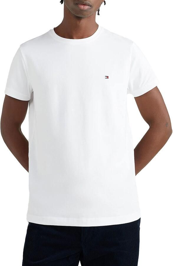 Tommy Hilfiger Heren Polo T-shirt Core Stretch Slim C-neck White Heren - Foto 4