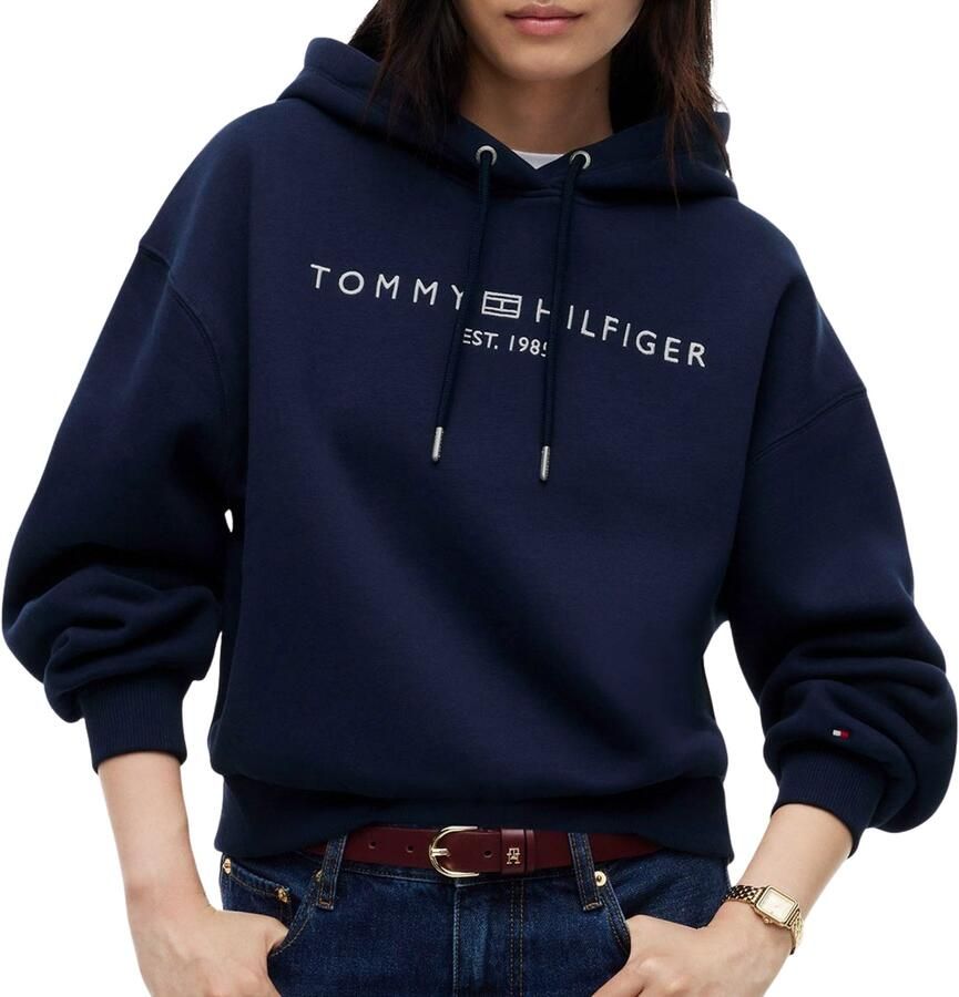Tommy Hilfiger Corp Logo Modern Hoodie Dames