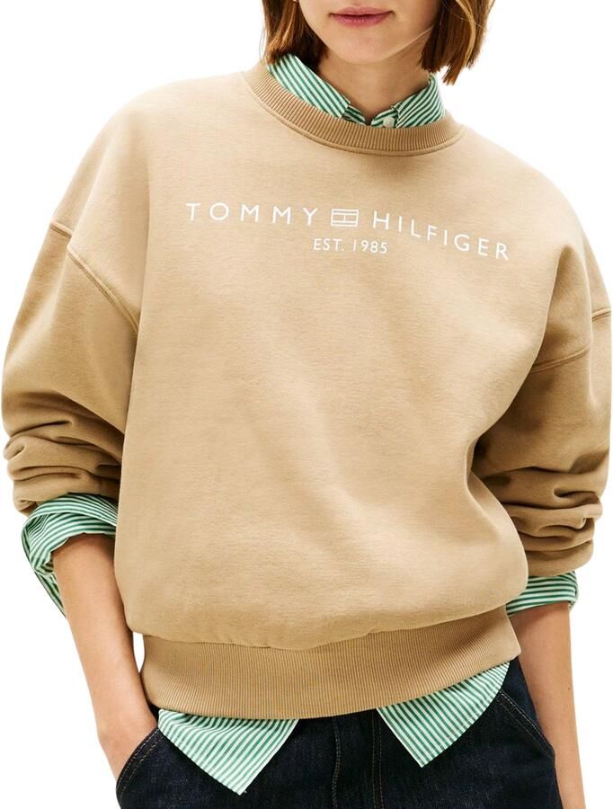 TOMMY HILFIGER Dames Truien & Vesten Corp Logo Mdrn Swtsrt Zand - Foto 5