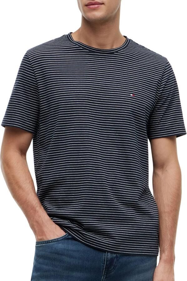Tommy Hilfiger regular gestreept T-shirt donkerblauw - Foto 4