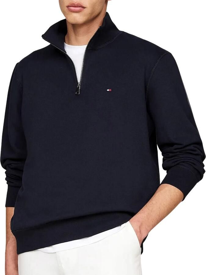TOMMY HILFIGER Heren Truien & Vesten Essential Fleece 1 4 Zip Donkerblauw