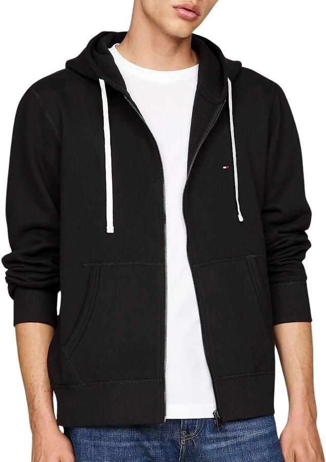 TOMMY HILFIGER Heren Truien & Vesten Essential Fleece Zip Through Zwart