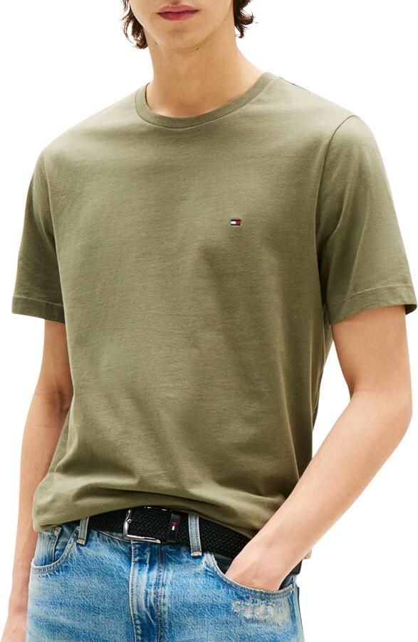 TOMMY HILFIGER Heren Polo's & T-shirts Ess Seasonal Reg Fit Solid Tee Olijf
