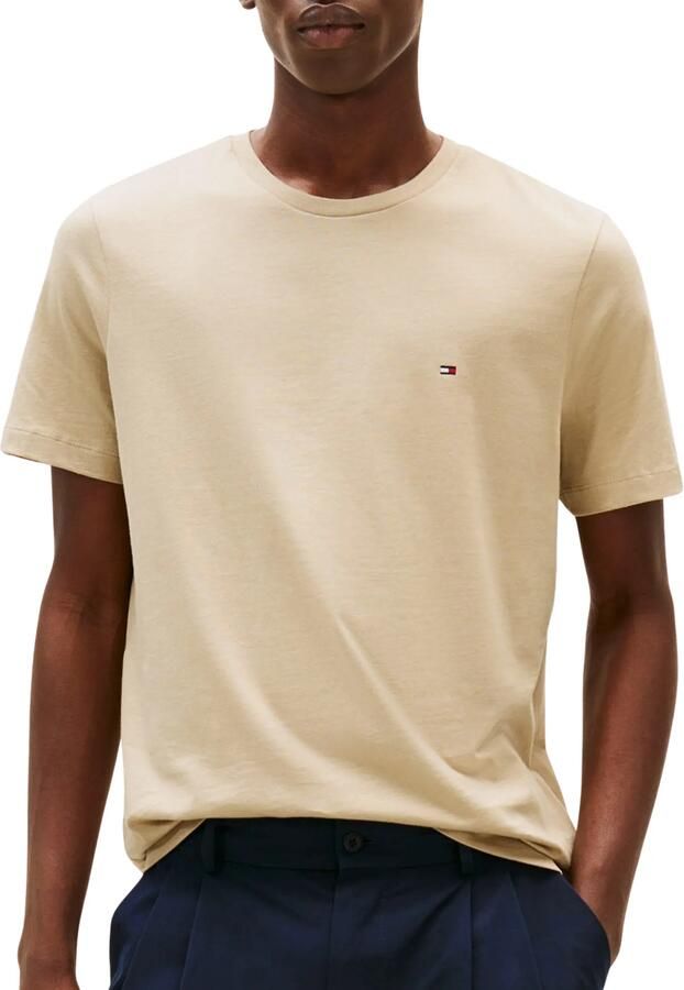 TOMMY HILFIGER Heren Polo's & T-shirts Ess Seasonal Reg Fit Solid Tee Zand