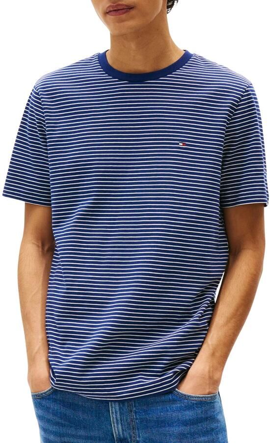 Tommy Hilfiger T-shirt ESSENTIAL REG FIT SOLID TEE met borduursel en ronde hals