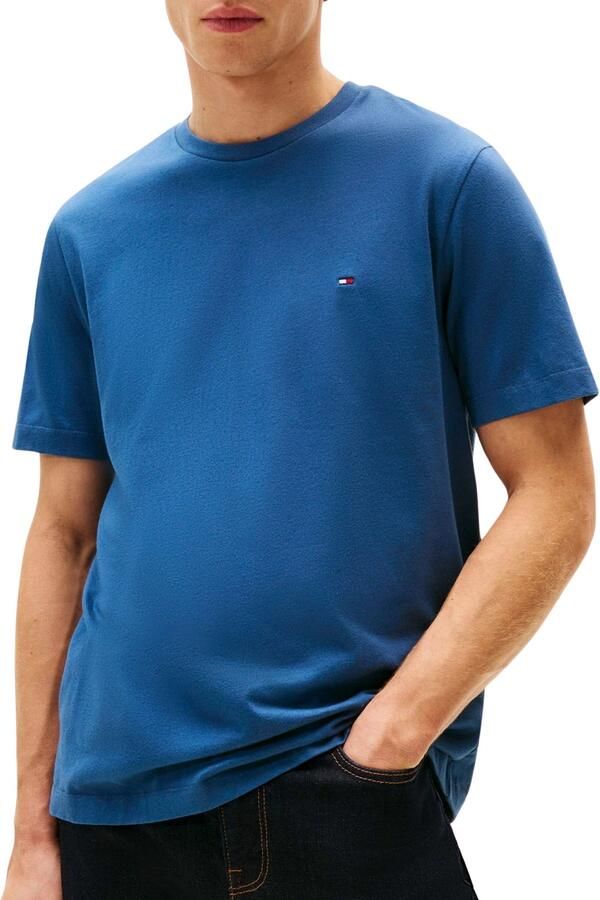 Tommy Hilfiger T-shirt ESSENTIAL REG FIT SOLID TEE met borduursel en ronde hals