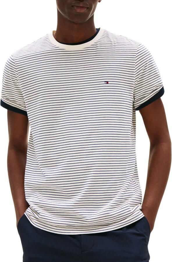 Tommy Hilfiger T-shirt ESSENTIAL REG FIT SOLID TEE met borduursel en ronde hals