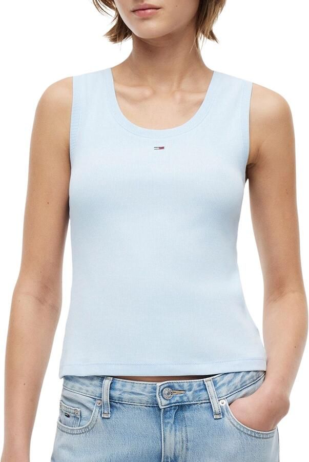 Tommy Hilfiger Essential Ribbed Flag Embroidery Slim Tanktop Dames