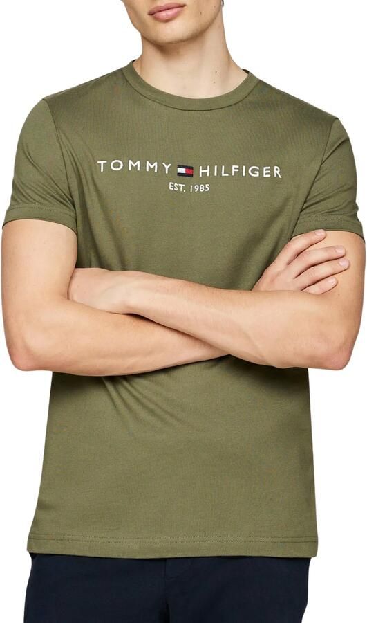 Tommy Hilfiger slim T-shirt donkergroen - Foto 8