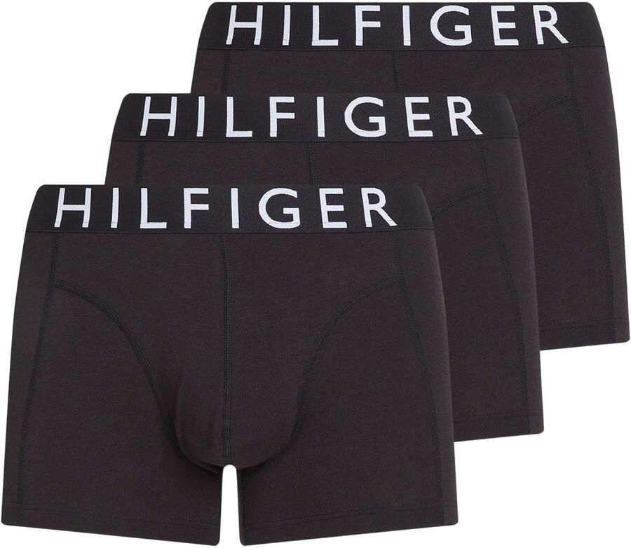Tommy Hilfiger Underwear Trunk Met contrasterende logo-tailleband van stretch-katoen normale taillehoogte (3 stuks)